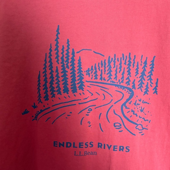NWOT L.L. Bean Men’s Slightly Fitted “Endless Rivers” Graphic T-Shirt. - Picture 2 of 5